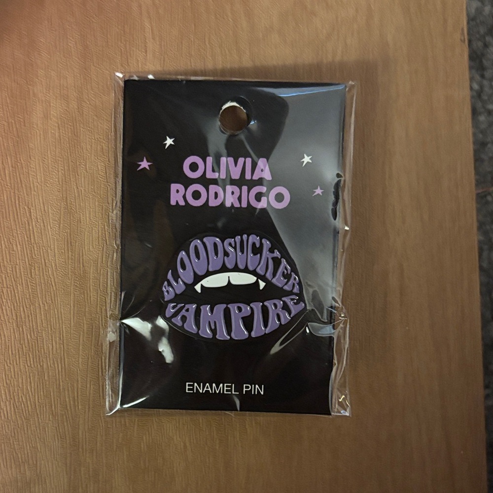 Hot Topic Olivia Rodrigo Bloodsucker Vampire Enamel Pin - Black and Purple